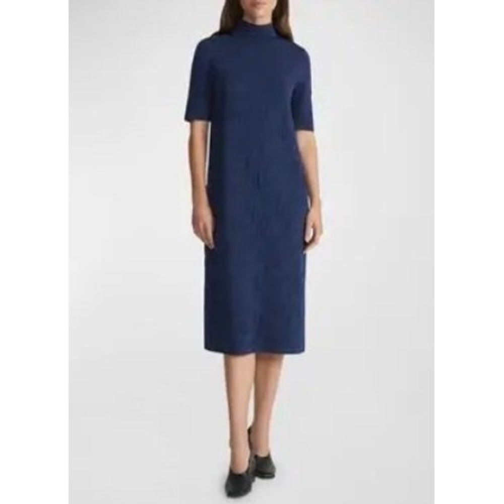 Lafayette 148 New York Floral Jacquard Mock Neck Wool Knit Dress XS
